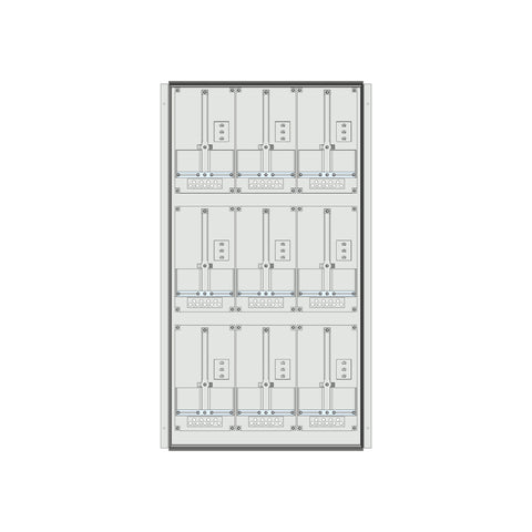 Meter box insert 3-rows, 9 meter boards / 27 Modul heights