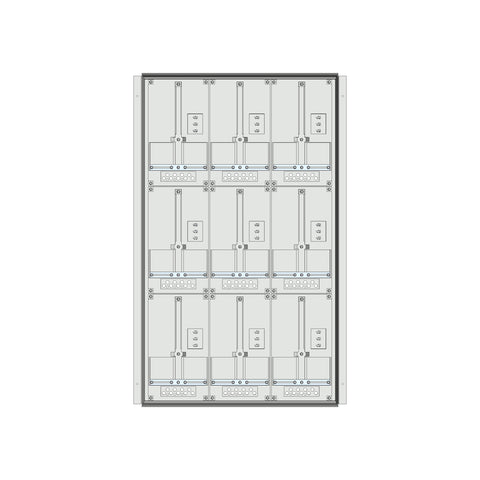 Meter box insert 3-rows, 9 meter boards / 24 Modul heights