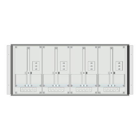 Meter box insert 1-row, 4 meter boards / 8 Modul heights