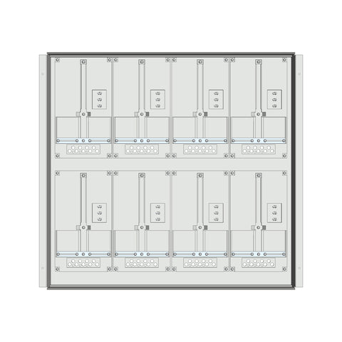 Meter box insert 2-rows, 8 meter boards / 18 Modul heights