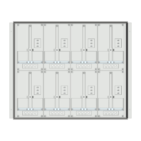 Meter box insert 2-rows, 8 meter boards / 16 Modul heights