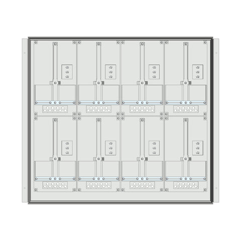 Meter box insert 2-rows, 8 meter boards / 17 Modul heights