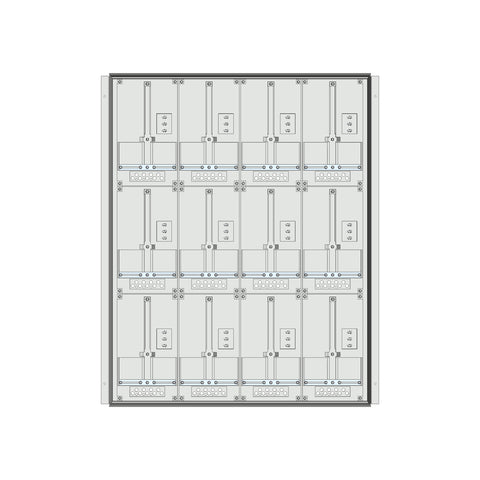 Meter box insert 3-rows, 12 meter boards / 24 Modul heights