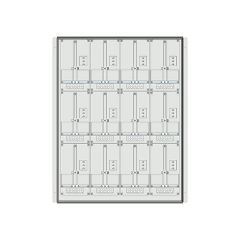 Meter box insert 3-rows, 12 meter boards / 25 Modul heights