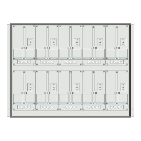 Meter box insert 2-rows, 10 meter boards / 18 Modul heights