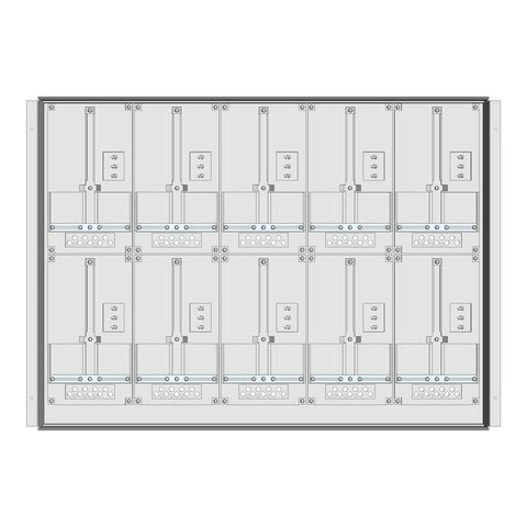 Meter box insert 2-rows, 10 meter boards / 17 Modul heights