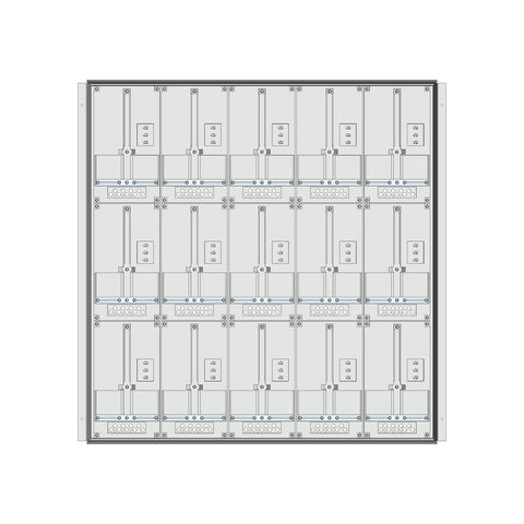 Meter box insert 3-rows, 15 meter boards / 24 Modul heights