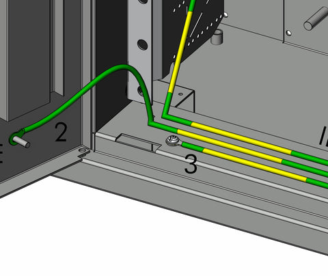 Grounding Kit, Washers enclosed, 5 Cables signed with "1-3"