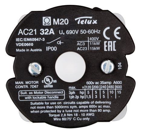 Comutator 0-1, 3-poli/32 A, 11kW