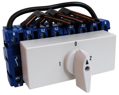 Comutator modular 4-poli, 25A, 7,5kW, 1-0-2