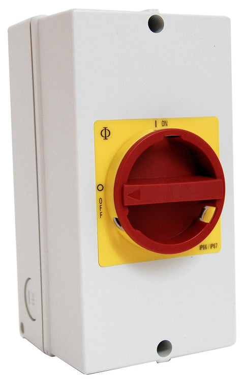 Comutator de reparaţii 0-1, 3 poli, 32A, 11kW+2 c.aux.+cl PE