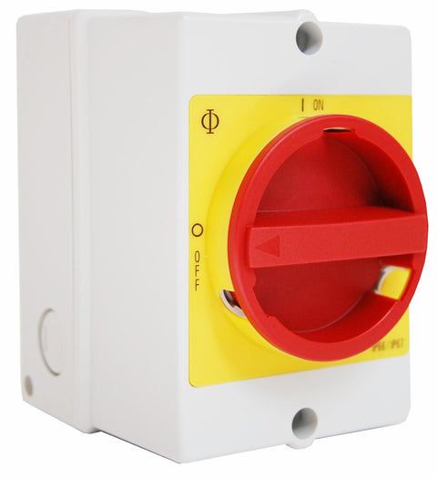 Comutator 0-1, 6p, 20A, 5,5kW + 2 c.aux. + cleme PE