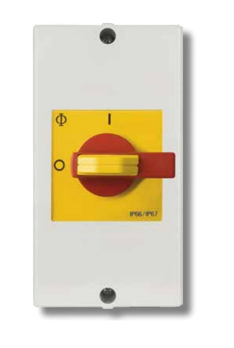 Comutator reparaţii, cu oprire de urgenţă, 3P, 25A, 7,5kW