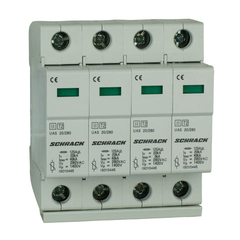 Descărcător complet, T2/C, 4p, 4x20kA/280V - Seria UAS