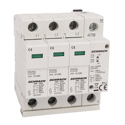 Descărcător complet T1+T2/BC,  TT, 12,5kA/280V - Seria UAS