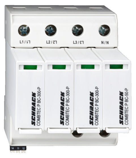 Descărcător broşabil,3+1 TT,Cl.I+II (B+C) 300V / 12.5kA
