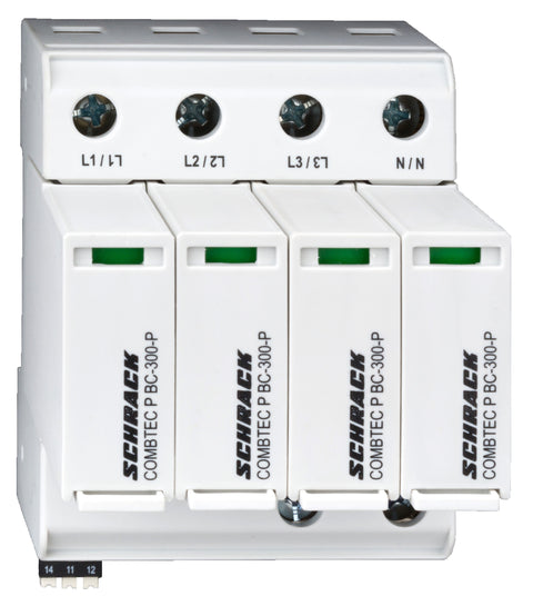 Descărcător broşabil,4+0 TNS,Cl.I+II (B+C) 300V / 12.5kA+RC
