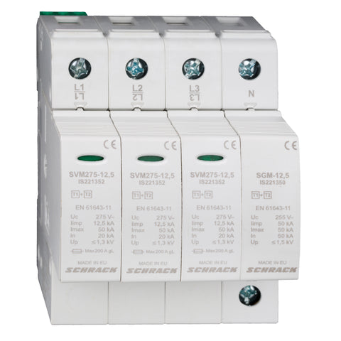 Descărcător 3+1 TT,Clasa I+II(B/C)275V,limp12,5kA+ca