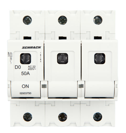 Soclu pentru portfuzibile D02, seria ARROW S, 3-poli, 50A