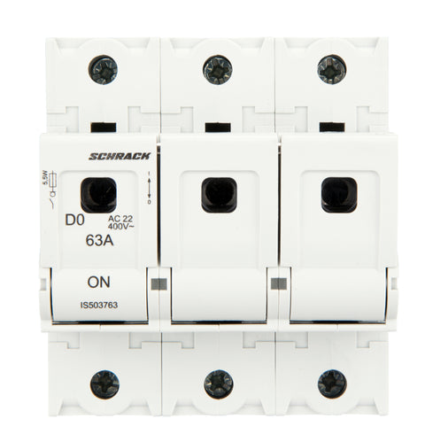 Soclu pentru portfuzibile D02, seria ARROW S, 3-poli, 63A