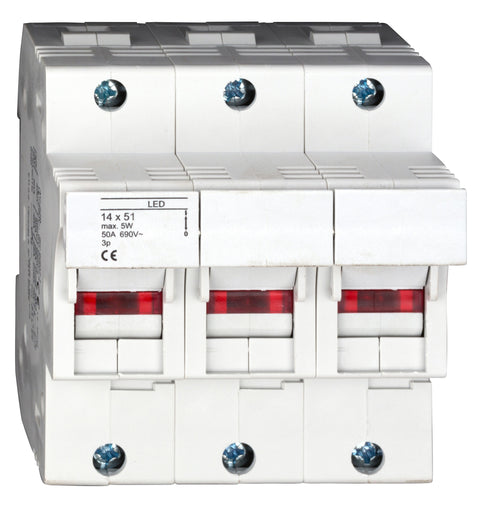 Separator modular pentru portfuzibile 14x51 3p 50A cu LED
