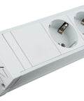 PDU 19", 8xSchuko, profil PVC 1,25U, cablu conex.2m, RAL7035