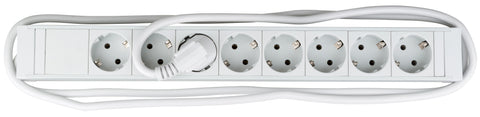 PDU 19", 8xSchuko, profil PVC 1,25U, cablu conex.2m, RAL7035