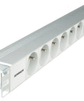 PDU 19", 9xUTE, profil PVC 1U, cablu conexiune 2m,RAL7035