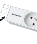 PDU 19", 9xUTE, profil PVC 1U, cablu conexiune 2m,RAL7035