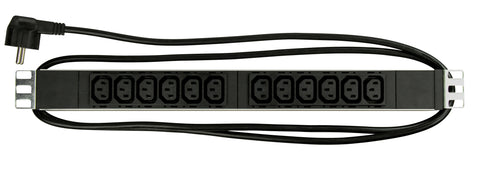 PDU 19", 12xIEC C13, profil ALU 1U, cablu conexiune 2m,negru