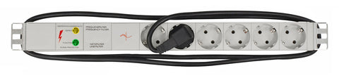PDU 19", 6xSchuko+prot.suprat+filtru f, ALU 1U, c 2m,RAL7035