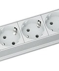 PDU 10", 3xSchuko, profil ALU 1U, cablu conexiune 2m,RAL7035