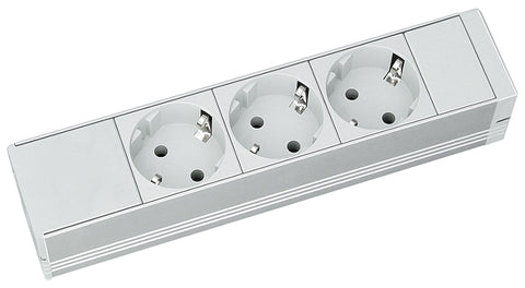 PDU 10", 3xSchuko, profil ALU 1U, cablu conexiune 2m,RAL7035