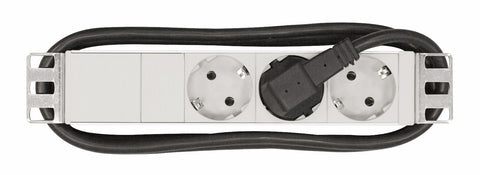 PDU 10", 3xSchuko, profil ALU 1U, cablu conexiune 2m,RAL7035