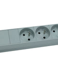 PDU 10", 3x UTE, profil ALU 1U, cablu conexiune 2m, RAL7035