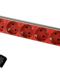 PDU 19" ptUPS, 8xSchuko Roşu, Sig 10A, ALU 1U, cabl 2m C14
