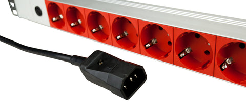 PDU 19" ptUPS, 8xSchuko Roşu, Sig 10A, ALU 1U, cabl 2m C14