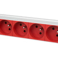 PDU 19" ptUPS, 8xUTE Roşu, Sig 10A, ALU 1U, cabl C14,RAL7035