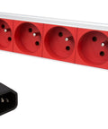 PDU 19" ptUPS, 8xUTE Roşu, Sig 10A, ALU 1U, cabl C14,RAL7035