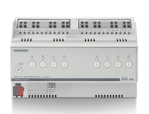 KNX Binary input, 8 inputs for AC/DC 10 … 230V