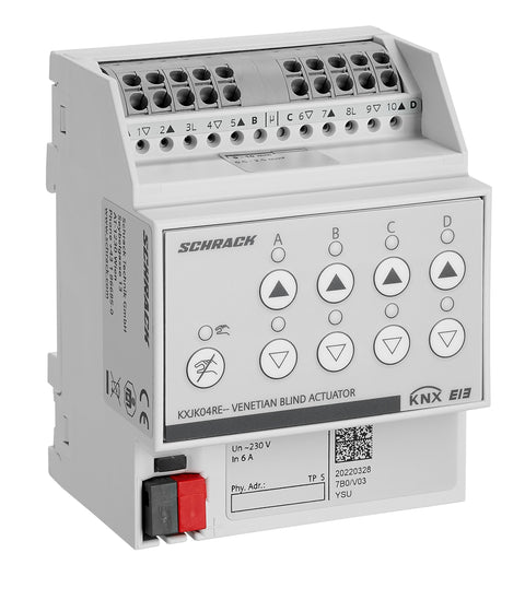 Actuator jaluzele KNX, 4 x AC 230V, 6A,