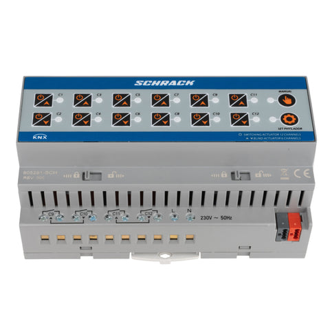 Actuator KNX comutare/jaluzele, 12/6 ieșiri, 16A, 230V c.a.