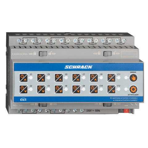 Actuator KNX comutare/jaluzele, 12/6 ieșiri, 16A, 230V c.a.
