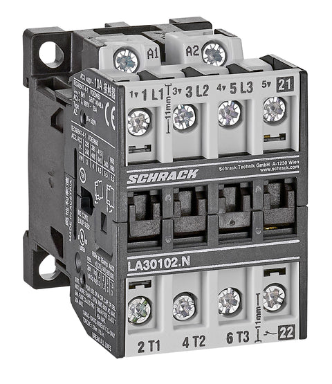Contactor 3pole, 4kW, AC3, 10A, 230VAC + 1NC built in