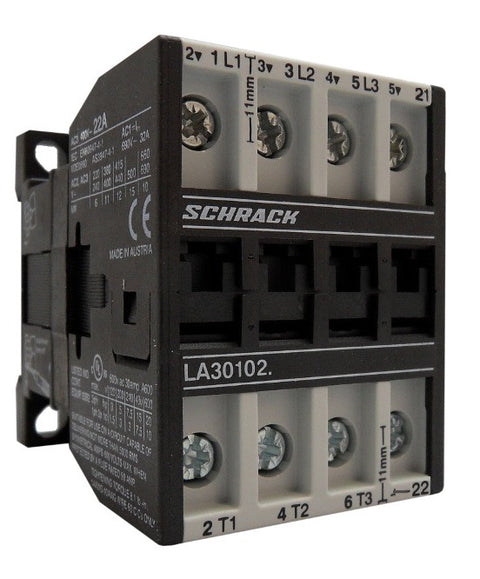 Contactor 3pole, 4kW, AC3, 10A, 400VAC + 1NC built in