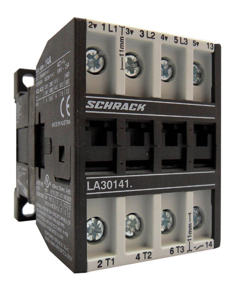 Contactor 3pole, 5,5kW, AC3, 14A, 24VAC + 1NO built in
