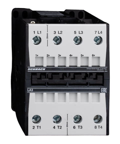 Contactor 4-poli, 37kW/74A AC3, 130A AC1, 230VAC