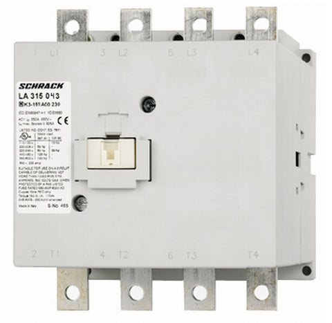 Contactor, 4pole,75kW/150A AC3, 230A AC1, 230V AC/DC