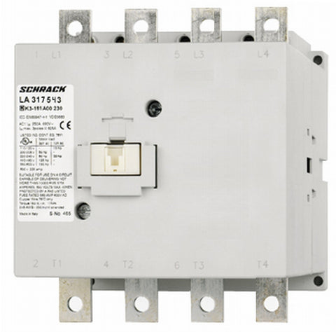 Contactor, 4pole,90kW/175A AC3, 250A AC1, 230V AC/DC