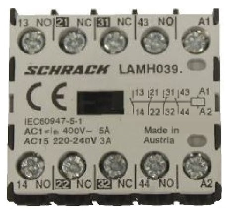 Microcontactor auxiliar 2ND+2NI, 3A, 24VAC